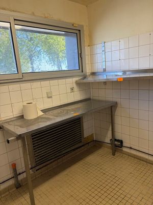 une cuisine équipée d'un évier et d'une fenêtre