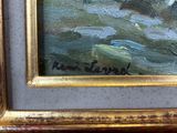 an image of a painting of a boat in a body of water