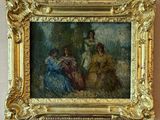 a picture of a painting on the wall of a room