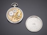 an image of a pocket watch and a coin on a table