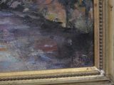 a picture of a painting of a river in the woods