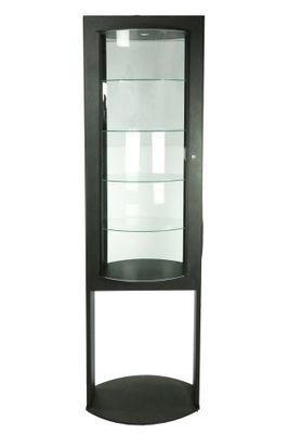 a close up of a glass display case on a white background