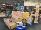 a bike shop with a lot of bikes on display