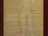 tableau représentant une femme nue debout devant un miroir