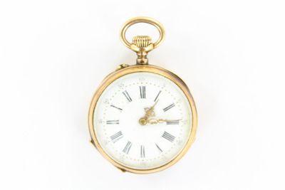 Montre de poche plaquée or avec chiffres romains et chiffres romains
