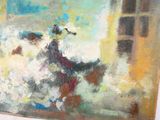 a painting of a man riding a horse and a woman riding a horse