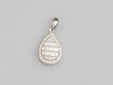 a white gold and diamond tear shaped pendant