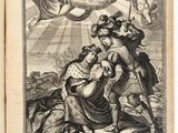 an old book with a picture of a man and woman on it