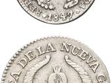 two silver coins, one with a bird and the other with a flower