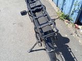 a bike that is parked on the side of the street