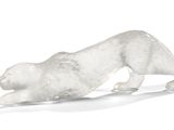 figurine en cristal représentant un chat sur fond blanc