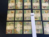 a lot of tiles on the table with a price tag