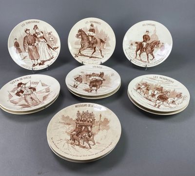 SARREGUEMINES, modèle "Charges militaires" Réunion de onze a…