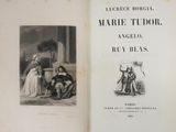 an old book with a picture of a man and a woman sitting on a bench