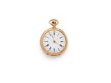 an image of a gold pocket watch with roman numerals on the face