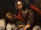 an image of a painting of a man laying on a bed next to a woman
