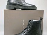 bottes en cuir noir pour homme, à lacets, à tige carrée