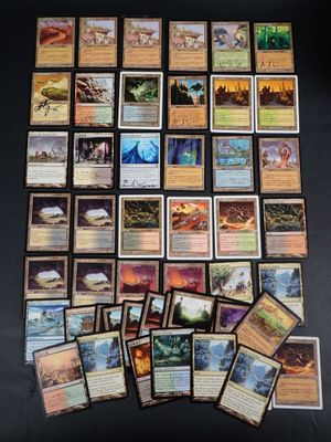 a bunch of cards that are sitting on a table