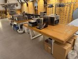 a large room with a lot of items on the table
