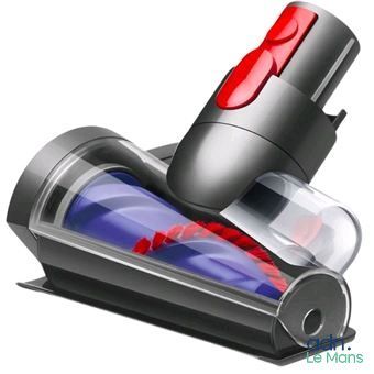 a red and black vacuum that is on top of a table