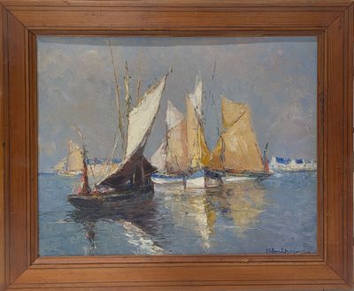 Alexandre Gabriel GAILLARD-DESCHAMPS (c.1903-1984) Voiliers … - Photo 1