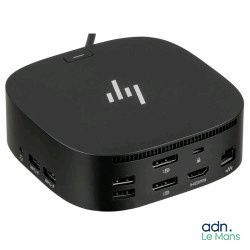 a close up of a small black device on a white background