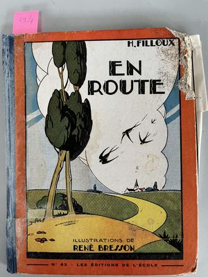 an old book with a picture of a tree on it