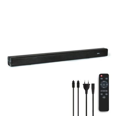un gros plan d'une télécommande et d'une barre de son