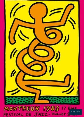 un tableau représentant un homme qui court avec un serpent sur le dos