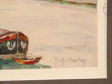 a picture of a painting of a car on the street