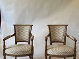 pair of antique french armchairs with upholstered upholstered seats