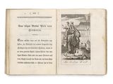 un livre ouvert avec l'image d'un homme et d'un chien