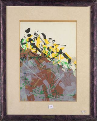 an image of a picture of a painting of birds on a hill