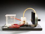 un petit appareil électronique auquel est relié un cordon rouge
