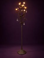 Lampadaire en métal et verre figurant un arbre lumineux