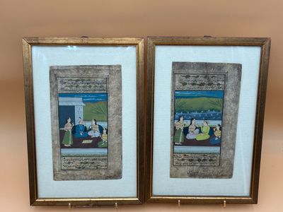 Inde. Deux miniatures sur papier.