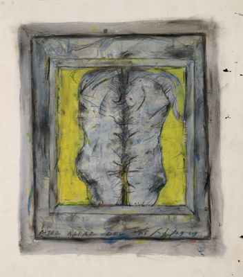 une image représentant le dessin du torse d'un homme dans un cadre