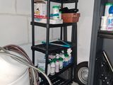 a room with a lot of stuff on the shelves