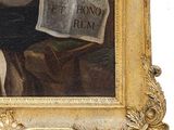 a picture of a painting of a man reading a newspaper