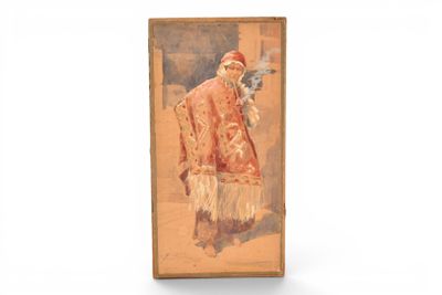 une image représentant un tableau d'un homme tenant un pistolet