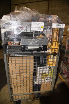 a shopping cart with a lot of items in it