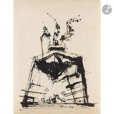 un dessin en noir et blanc représentant un homme assis sur une chaise