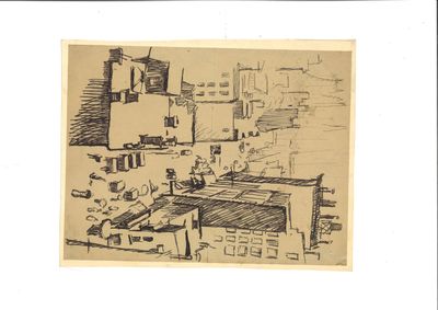 dessin représentant un bâtiment comportant de nombreuses fenêtres