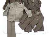 three pieces of clothing are laid out on a white surface