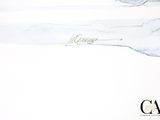 a drawing of a man riding a horse in the snow