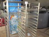 an image of a metal rack in a coffee shop