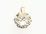 a close up of a diamond pendant on a white background