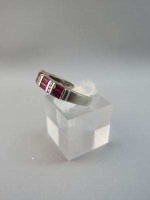 Demi-anneau en argent 925 mm serti de pierres d'imitation do…