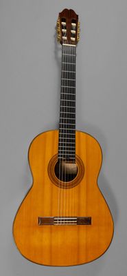 gros plan d'une guitare acoustique sur fond blanc