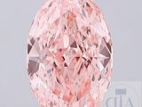 un diamant rose de forme ovale sur un fond blanc